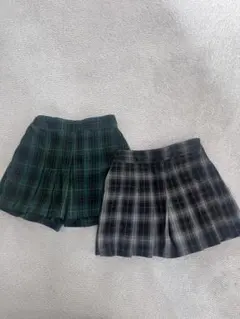 チェック柄プリーツスカート2点セット（ユニクロ）