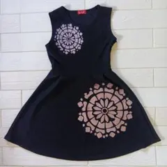 Gel Loud! 黒 花模様 ノースリーブ ワンピース【S】海外古着