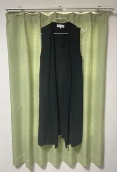 ロングジレ ベスト ノースリーブ ネイビー