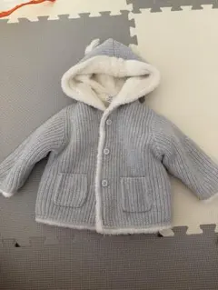 baby GAP 裏ボアくまさんセーターカーディガン グレー 3-6m