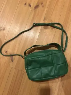 groveグリーン レザー ショルダーバッグ