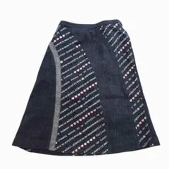 ELLE PETITE デニム切替ハート柄スカート 可愛いカジュアルのサムネイル