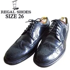 REGAL❤ 2589 ウィングチップ メダリオン ブラック 26cm 本革