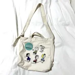 ルートート　スヌーピー＆チャーリー刺繍　キャンバスショルダーバッグ　2way