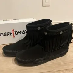 【メルカリ市期間値下げ中】Minnetonka フリンジモカシンブーツ ブラック