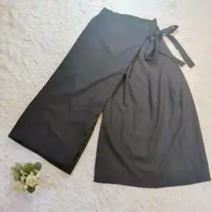 未使用 ノーブランド (M) 変形デザイン ワイドパンツ ガウチョパンツ 黒