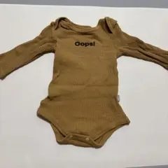 ブラウン ワッフルロンパース Oops!