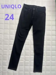 ★美品★ UNIQLO JEANS ブラック デニム　スキニー　24