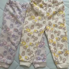 【未使用品】花柄　ベビーパンツ　ズボン　2枚セット　90cm