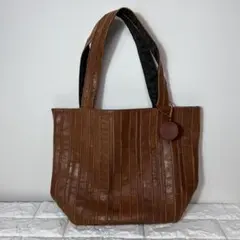 parquet【美品】本革パッチワークトート　ブラウン　大容量のサムネイル