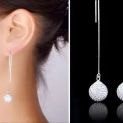 ☆不動の人気☆10mmミラーボール スワロフスキー×シルバーアメリカンピアス