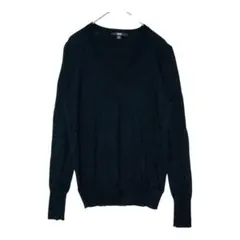 UNIQLOエクストラファインメリノVネックセーター 長袖Mブラック レディース
