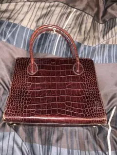 Lancel ダークブラウン クロコダイルレザー トートバッグのサムネイル