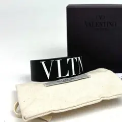 極美品■ヴァレンティノ レザーブレスレット バングル VLTN 付属品完備 黒色のサムネイル