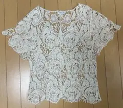 総レース 半袖 ブラウス ホワイトのサムネイル