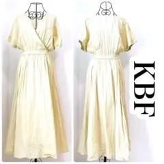 KBF 2WAYカシュクールワンピース ベージュ 春夏 F【adf001】