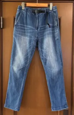 GRAMICCI 加工デニム Mサイズ ブルー ストレッチ コットン混紡