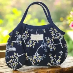 グラニーバッグ　ショルダーストラップ付き　花柄　ミニサイズ　ハンドメイド