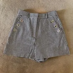 ZARA ギンガムチェック ハイウエストキュロット M