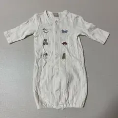 petit main プティマイン ベージュ 刺繍 ロンパース