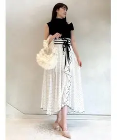 【美品】スナイデル　プリーツスカショーパン 0サイズ　ドット柄スカート