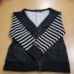 COMME CA ISM カーディガン 120A ストライプ