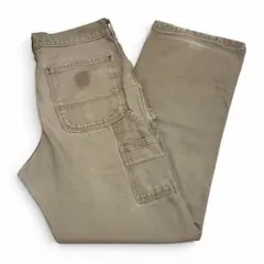 《Carharttダック地ペインター》カーハートパンツ ベージュタグ欠品W30のサムネイル