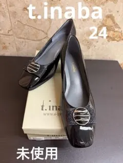 t.inaba 　5㎝ヒールパンプス　24　レインシューズにも　銀座かねまつ