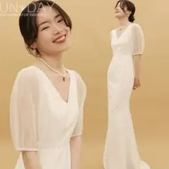 新品　半額　人気　ウェディングドレス　大人可愛い　花嫁