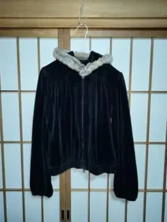 【comme ca ism】00s Y2K ベロアジップアップパーカー