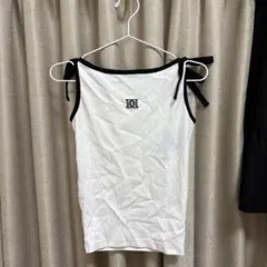 ホワイトリボンタンクトップ