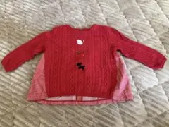 familiar 赤ニットセーター　90