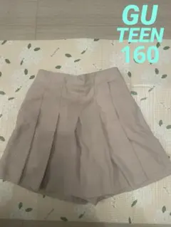 GU TEENコーデュロイ　プリーツキュロット ベージュ L 160