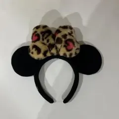 ヒョウ柄リボンのカチューシャ