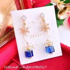 雪の結晶❅*大人可愛い クリスマス ギフトボックス ゆらゆら ハンドメイドピアス