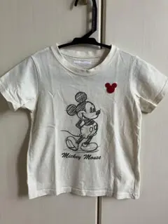 ミッキーマウス Tシャツ クリーム色120cm