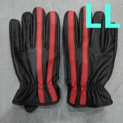 MFG271 ブラック/レッドライン LLサイズ レザーグローブ