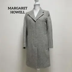 マーガレットハウエル　ツイードコート　ヘリンボーン　ウール100% グレー