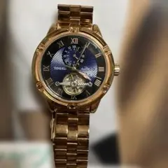 GIVENCHY 自動巻き 腕時計 スケルトン ゴールド ブルー文字盤ジャンク 