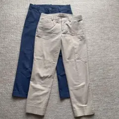 UNIQLO ネイビー ベージュ２枚セット ウエスト58cm 股下 約58㎝