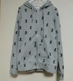 Disney ミッキー柄 グレー パーカー