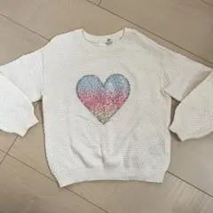 H&M ハート型スパンコールセーター 104cm