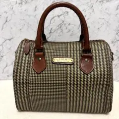 極美品 POLO Ralph Lauren千鳥格子 ミニボストンバッグ