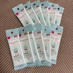 DAISO 樹脂粘土 ホワイト パステルグリーン 12個