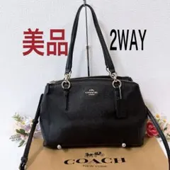 美品★COACH コーチ ショルダーバッグ 2WAY ハンドバッグ 黒 チャームのサムネイル