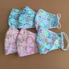 ハンドメイド 布マスク 6枚セット 花柄のサムネイル