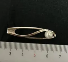 美品　MIKIMOTO 小さめネクタイピン　アコヤ　5mm シルバー製のサムネイル