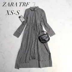 ザラ/ロングワンピース/ギンガムチェック切替アシンメトリー/コットン/シャツ