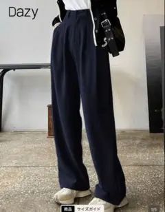 スラックス ネイビー レディース SHEIN