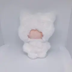 ぬい服 着ぐるみ ねこ ちびぐるみ にじぱぺっと 10cm 白 装飾無し